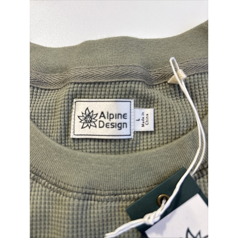 ALPINE DESIGN Waffle Knit Shirt Women's Size LARGE Olive Haze Hipster Utility‎ - Picture 4 of 7